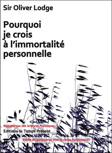 Couverture du livre « Pourquoi je crois à l’immortalité personnelle », JMG Éditions