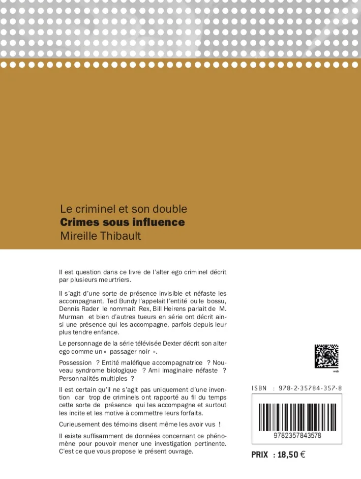 Illustration intérieure du livre « Crimes sous influence : Le criminel et son double », JMG Éditions